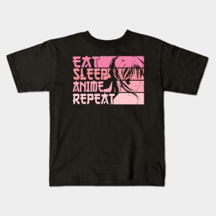 Eat Sleep Anime Repeat Kawaii Japan Otaku Girls Teenage Kids T-Shirt